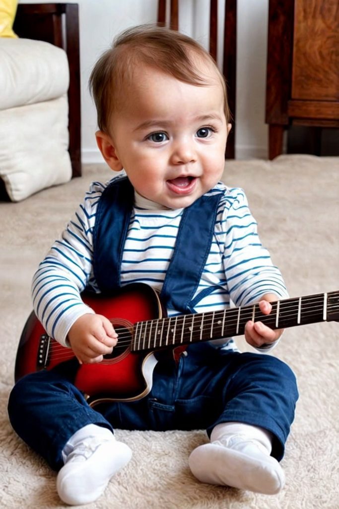 In an unprecedented event that has captured the hearts of millions, a one-year-old baby has stunned the world by playing the guitar and singing simultaneously