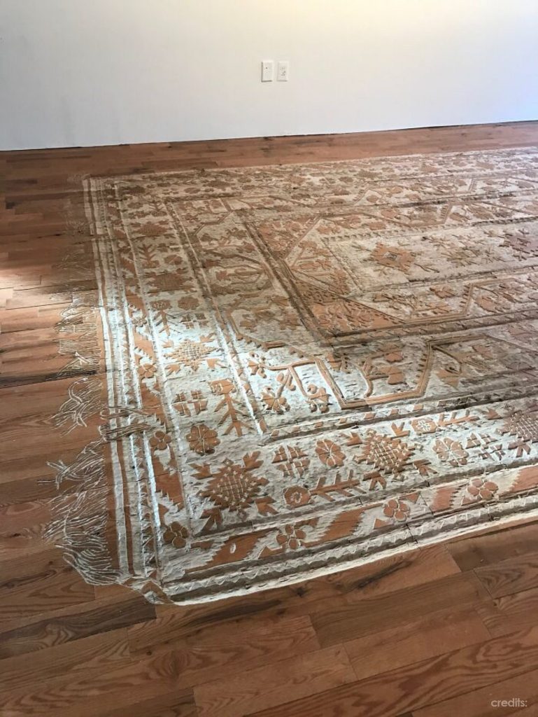 Instead Of Using An Actual Carpet, This Artist Decided To Carve One Permanently Into An Oakwood Floor