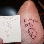 Dad tattoos daughter’s last drawing on himself after she dies of cancer