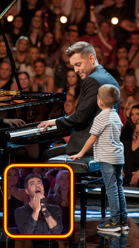 Generations in harmony, grandfather and son share a heartwarming piano moment