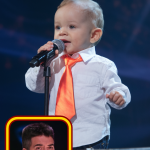 This is a rare miracle in history, The little boy is only 1 year old and sings so well on stage that the jury is moved to tears