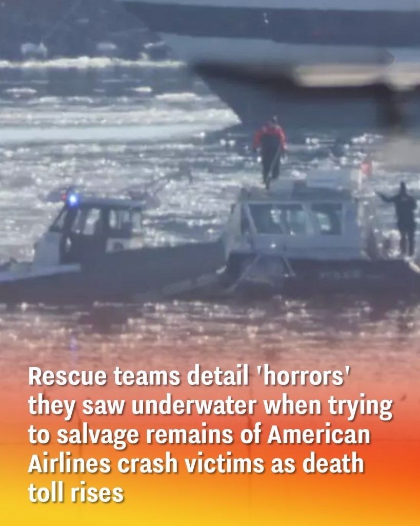 Rescue teams detail ‘horrors’ they saw underwater when trying to salvage remains of American Airlines crash victims as death toll rises