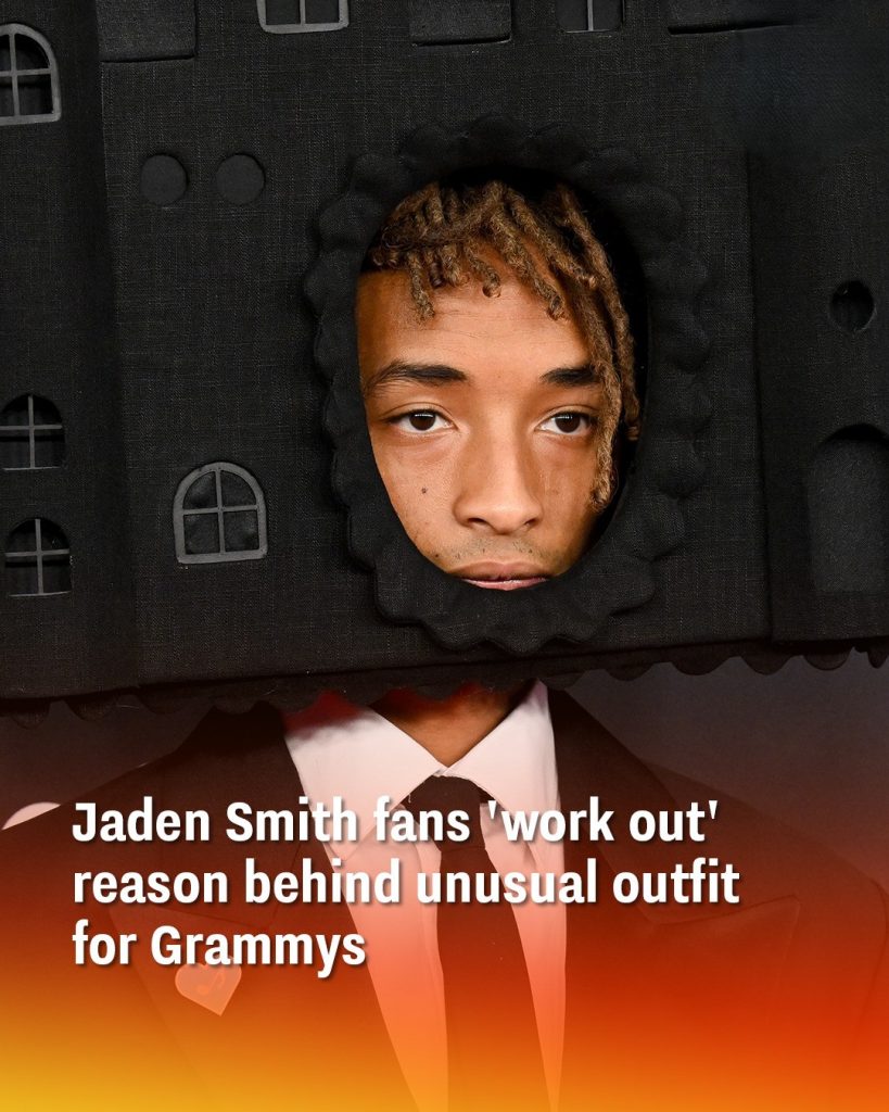 Jaden Smith fans ‘work out’ reason behind unusual outfit for Grammys