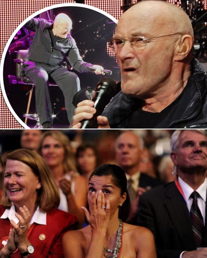 A wave of emotion swept over the crowd as 74-year-old Phil Collins, frail but resolute, sat at the center of the stage, delivering each lyric with a rawness that echoed decades of passion and pain. His weathered voice carried the weight of nostalgia, bringing tears to the eyes of many in the audience. Fans watched in reverence, knowing they were witnessing a legend giving his all despite his struggles. As the final chords faded, the standing ovation was not just for the performance but for the man himself