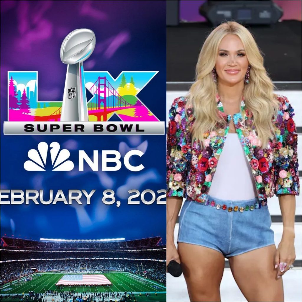 NFL fans call for Carrie Underwood to perform at the Super Bowl 60 halftime concert.