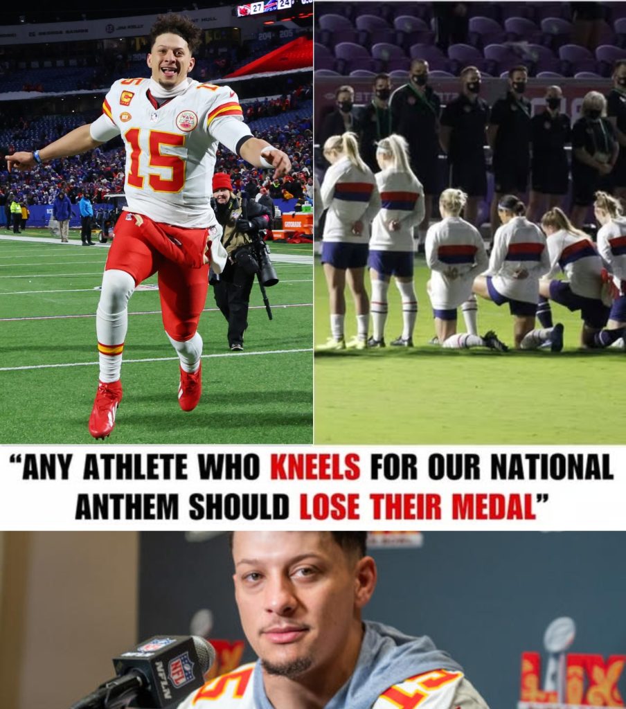 Patrick Mahomes Sparks Controversy with Call for Medal Removal from Athletes Kneeling During Anthem