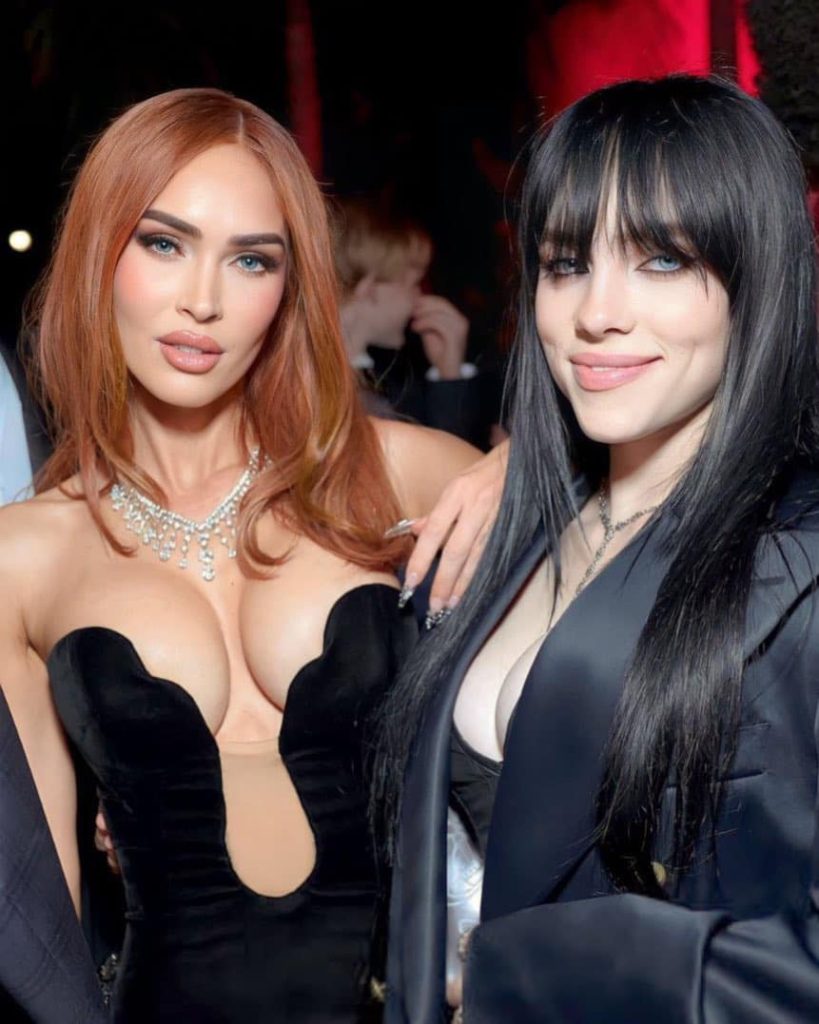 Megan fox & billie eilish 🥰 Megan Fox Debuts Fiery New Look in Risqué Appearance at Oscars 2023 After-Party…