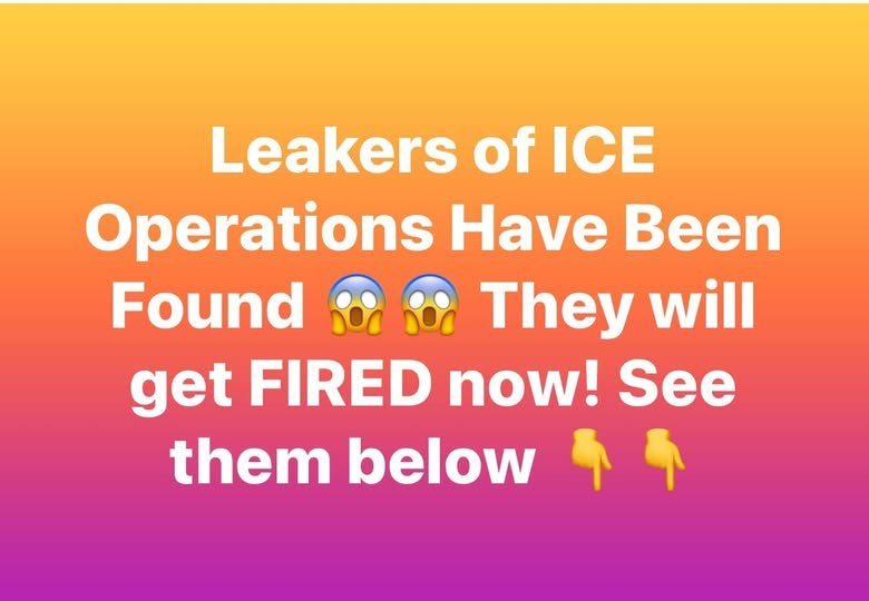 Leakers of ICE Ops Identified, Fired!