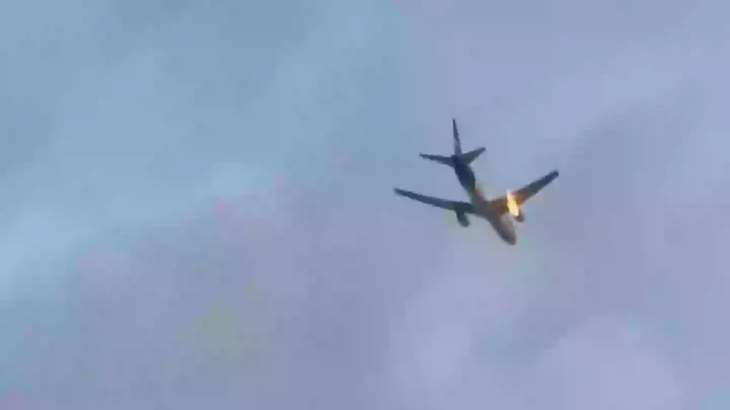 Audio recording captures moments after FedEx plane catches fire midair causing emergency landing