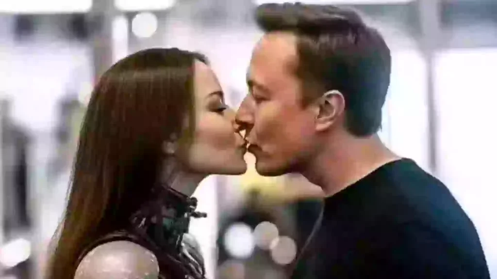 Bizarre photo of ‘Elon Musk kissing a robot’ is leaving people baffled